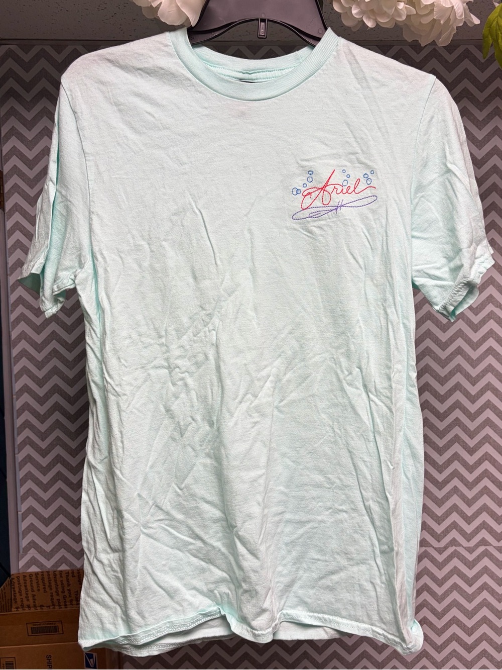 Disneys Ariel Light Mint Short Sleeve Logo Tee